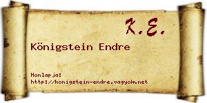 Königstein Endre névjegykártya